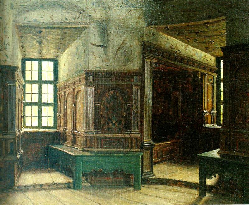 johan krouthen interior fran gripsholms slott oil painting picture